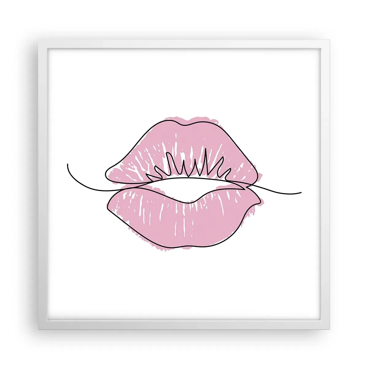 Poster in einem weißen Rahmen - Bereit zum Küssen? - 50x50 cm