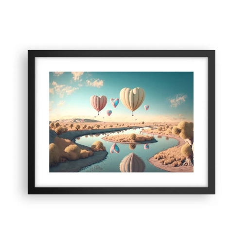 Poster in einem schwarzem Rahmen - Dank Liebe steigt man auf - 40x30 cm