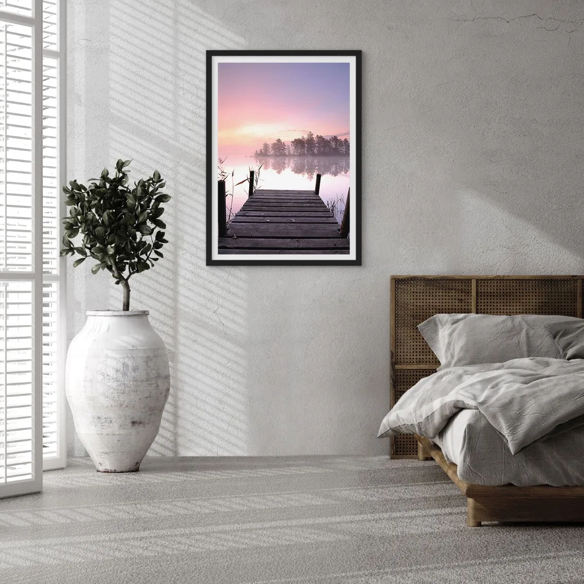 Poster in einem schwarzem Rahmen - Aus dem lila Nebel ... - 30x40 cm