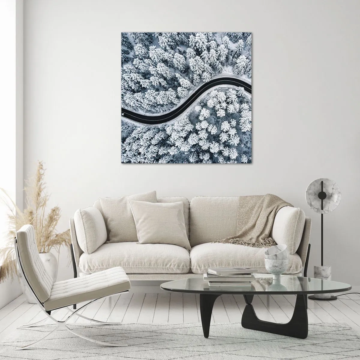 Glasbild - Bild auf glas - Durch den Winterwald - 50x50 cm