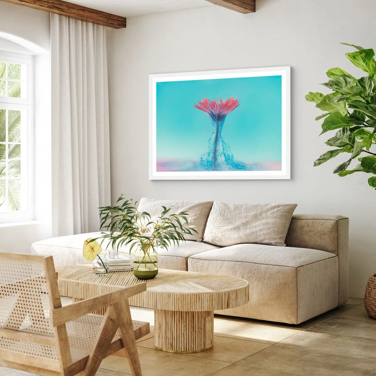 Poster in einem weißen Rahmen - In einer belebenden Umarmung - 50x40 cm