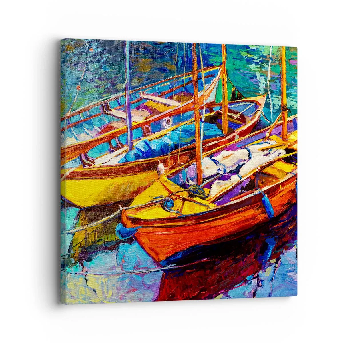 Bild auf Leinwand - Leinwandbild - Auf Wasser dick mit Farben - 30x30 cm