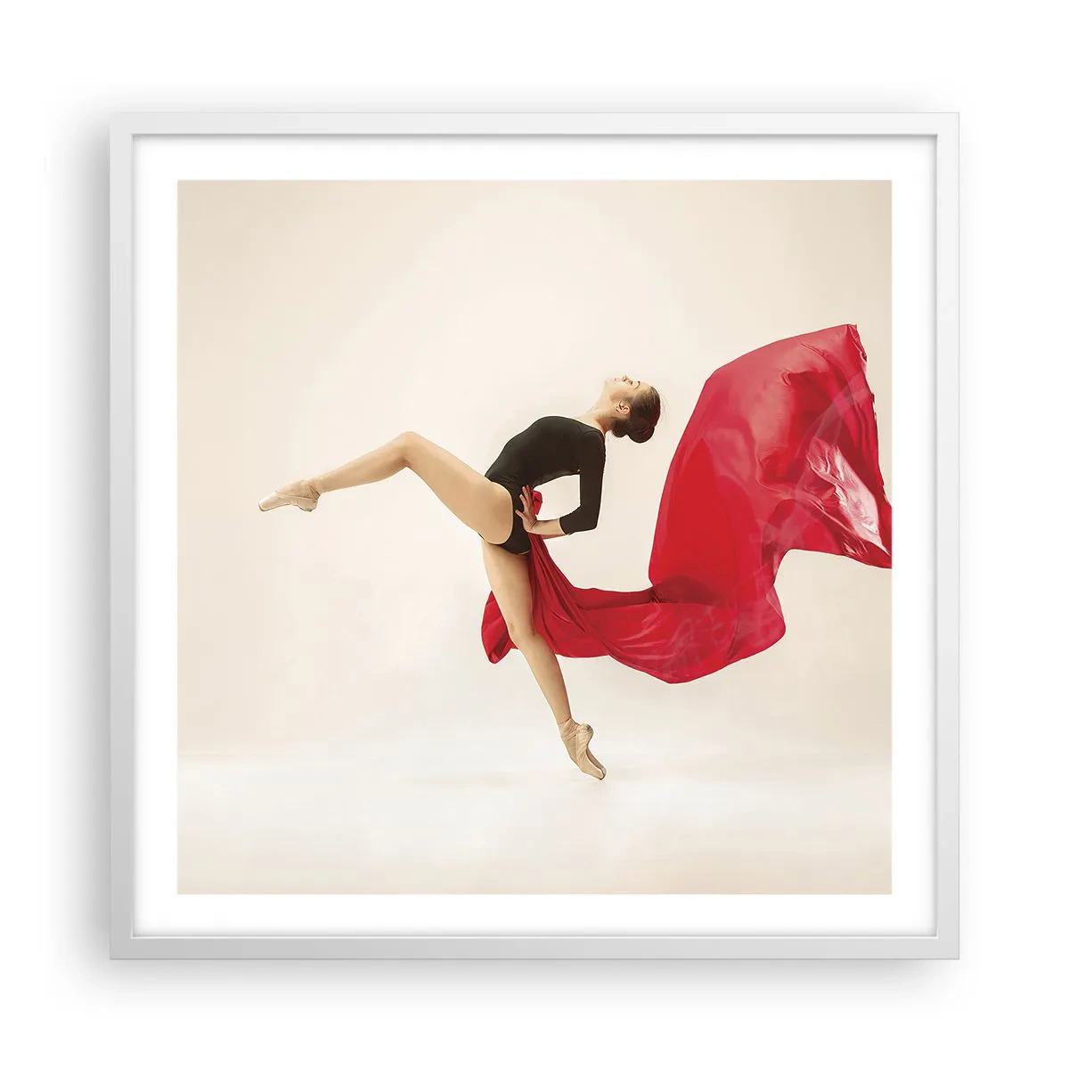 Poster in einem weißen Rahmen - Rot und Schwarz - 60x60 cm