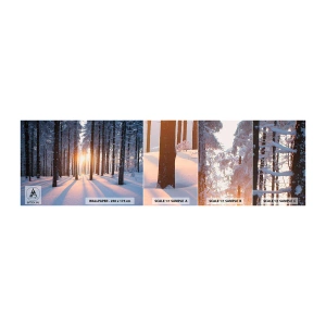 Fototapeten Muster Selbstklebend Deluxe Sticker - Ganz klar schwarz auf weiß - Landschaft, Wald, Schnee - 100x30 cm