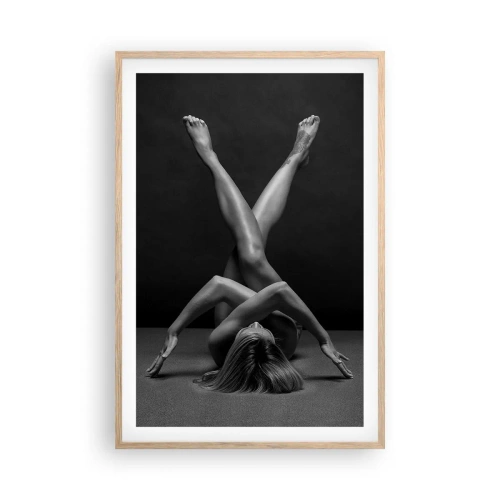 Poster in einem Rahmen aus heller Eiche - Die Geometrie der Nacktheit - 61x91 cm