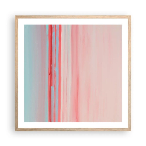 Poster in einem Rahmen aus heller Eiche - Abstraktion im Morgengrauen - 60x60 cm