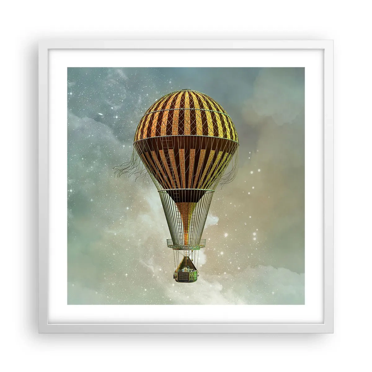 Poster in einem weißen Rahmen - Pionierflüge - 50x50 cm