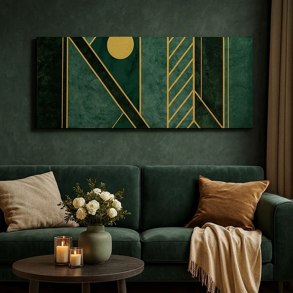 Bild auf Leinwand - Leinwandbild - Dynamik von Gold und Azurblau - 30x30 cm