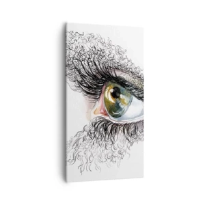 Bild auf Leinwand - Leinwandbild - Schau direkt in die Seele - 55x100 cm