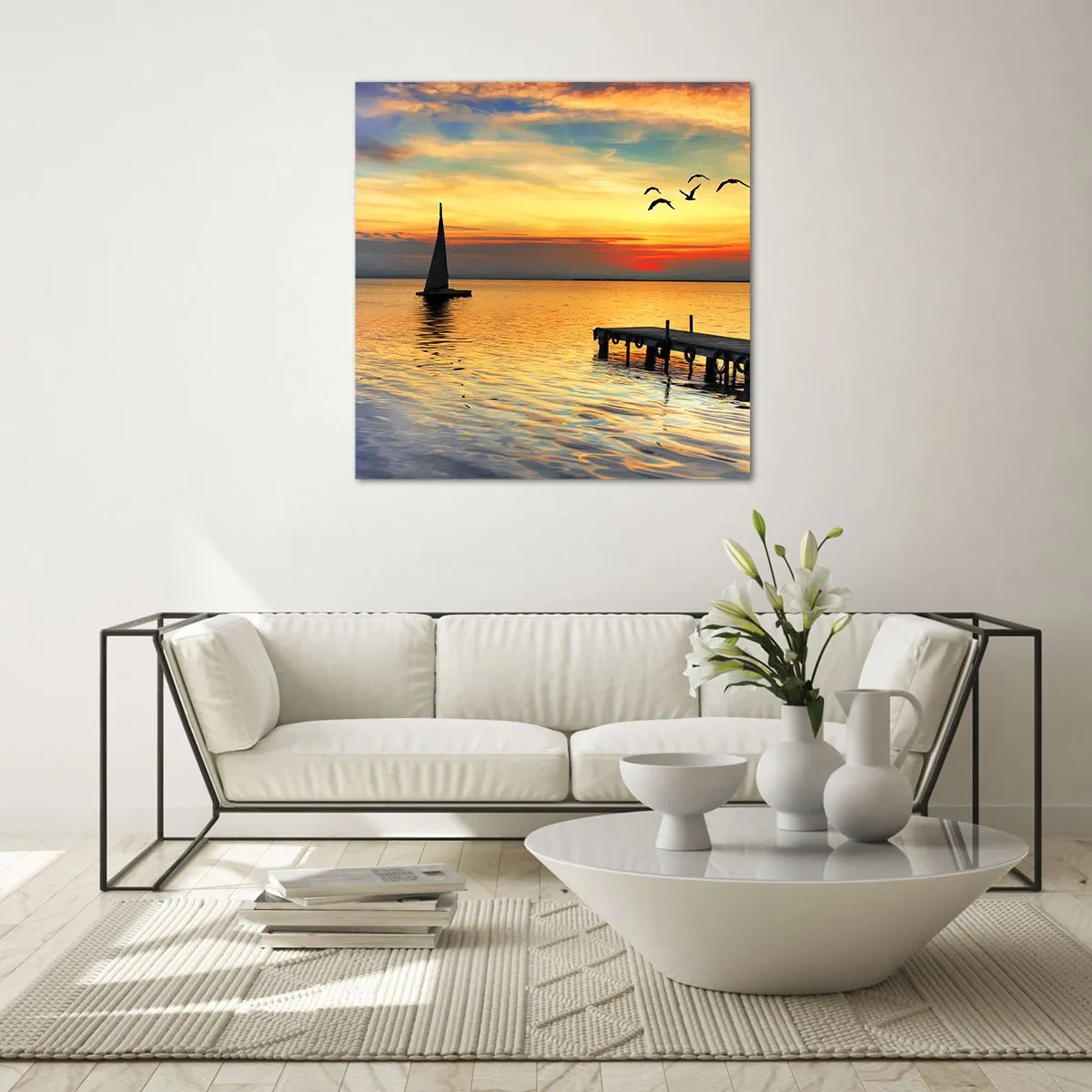 Glasbild - Bild auf glas - Abendrückkehr - 60x60 cm
