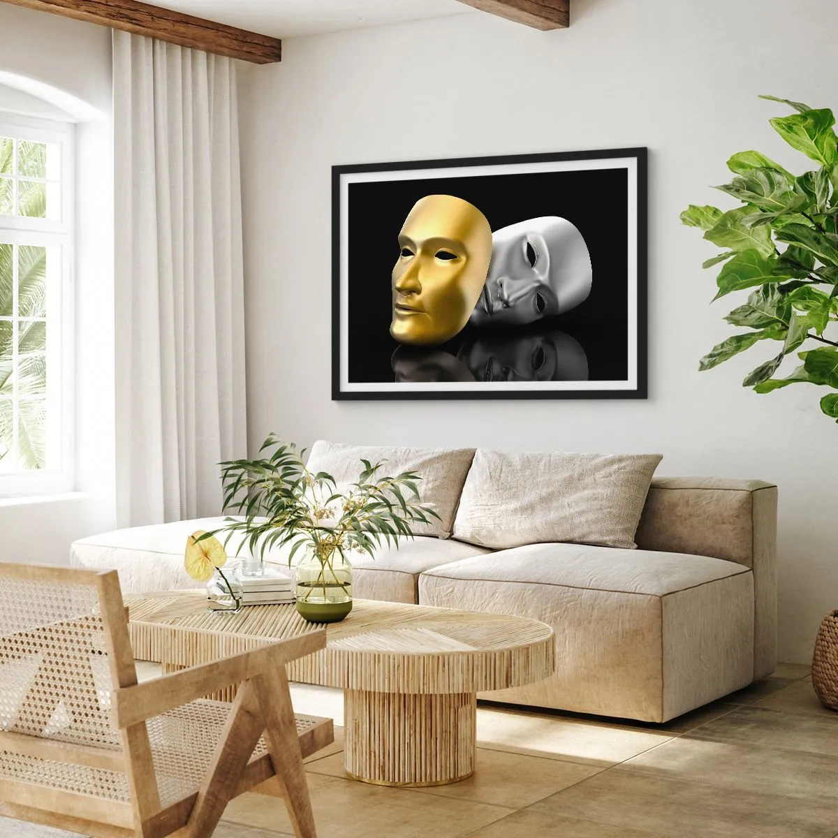Poster in einem schwarzem Rahmen - Das Leben ist wie ein Theater - 50x40 cm