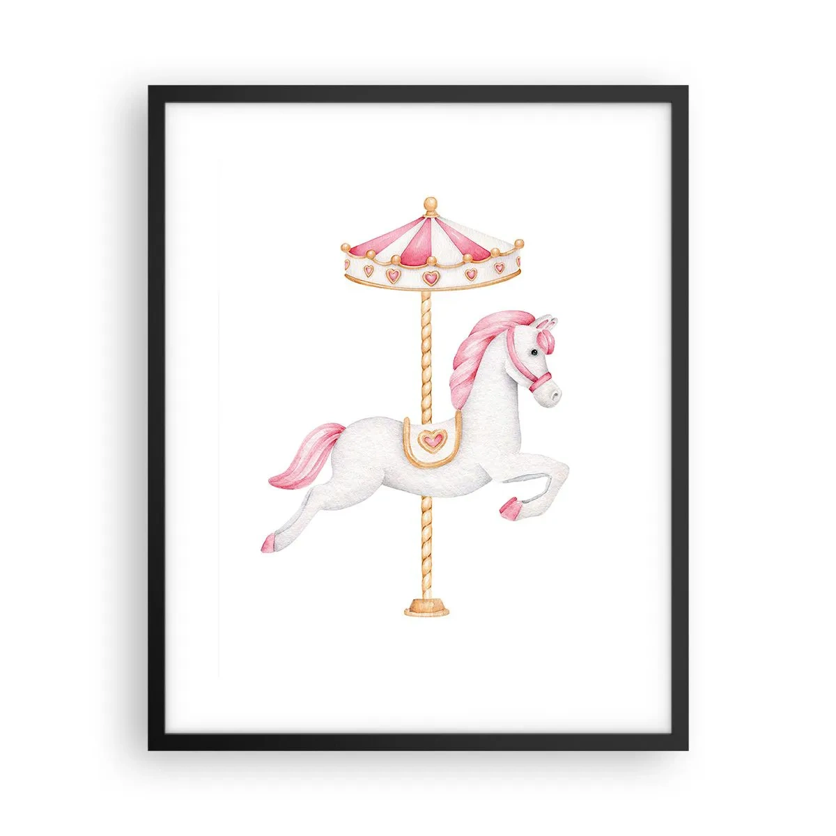 Poster in einem schwarzem Rahmen - Er legte los - 40x50 cm
