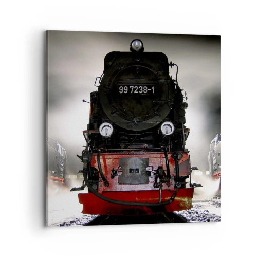 Bild auf Leinwand - Leinwandbild - Er steht und keucht, seufzt und pustet - 70x70 cm