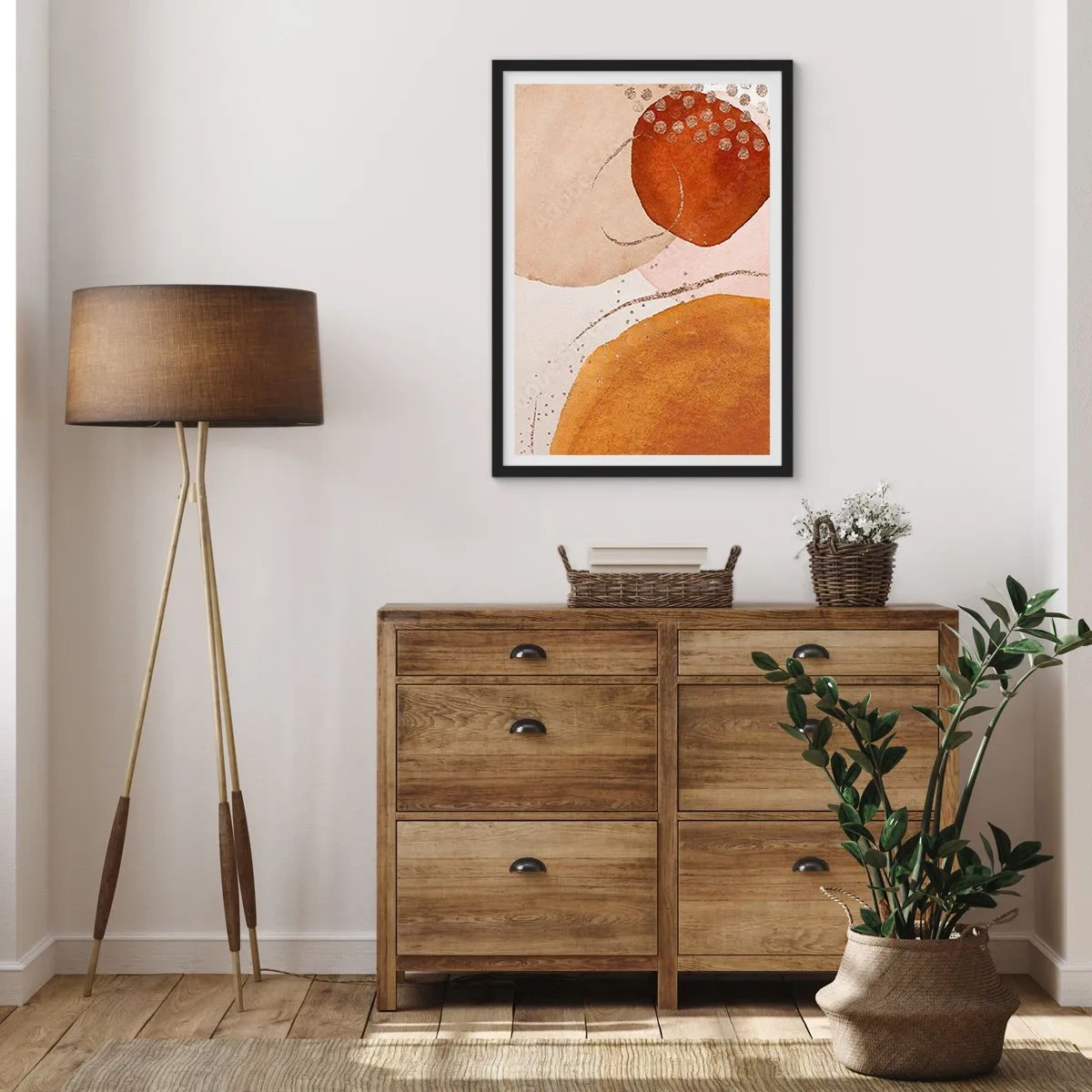Poster in einem schwarzem Rahmen - Rundheit und Bewegung - 61x91 cm