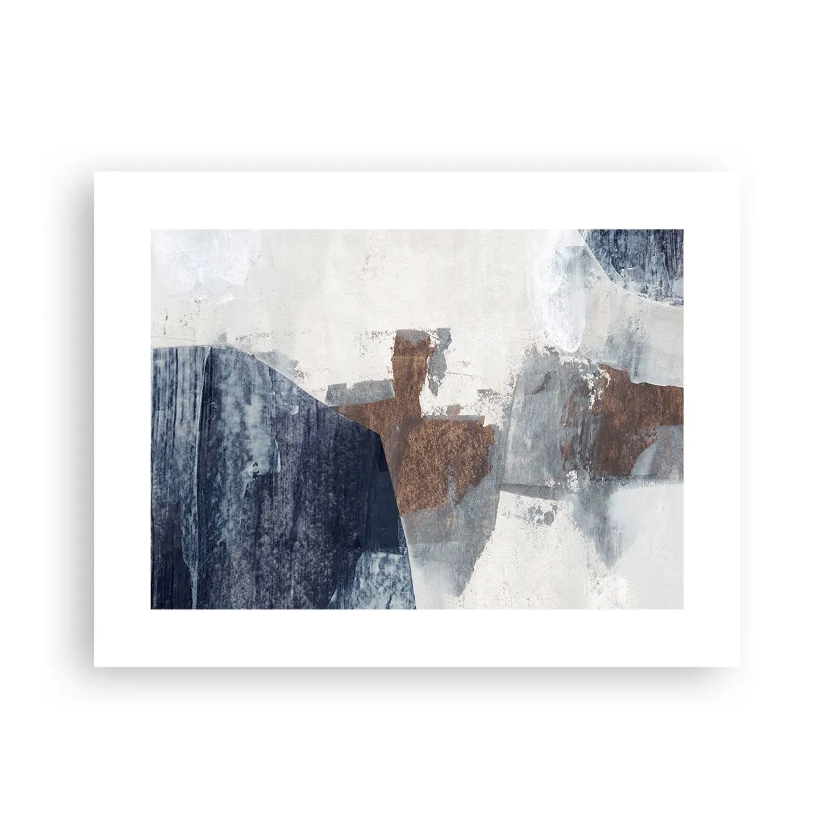 Poster - Blaue und braune Formen - 40x30 cm