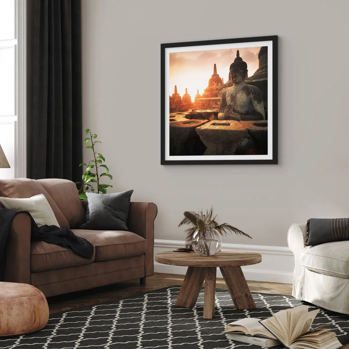 Poster in einem schwarzem Rahmen - Wetter der großen Weisheit - 50x50 cm