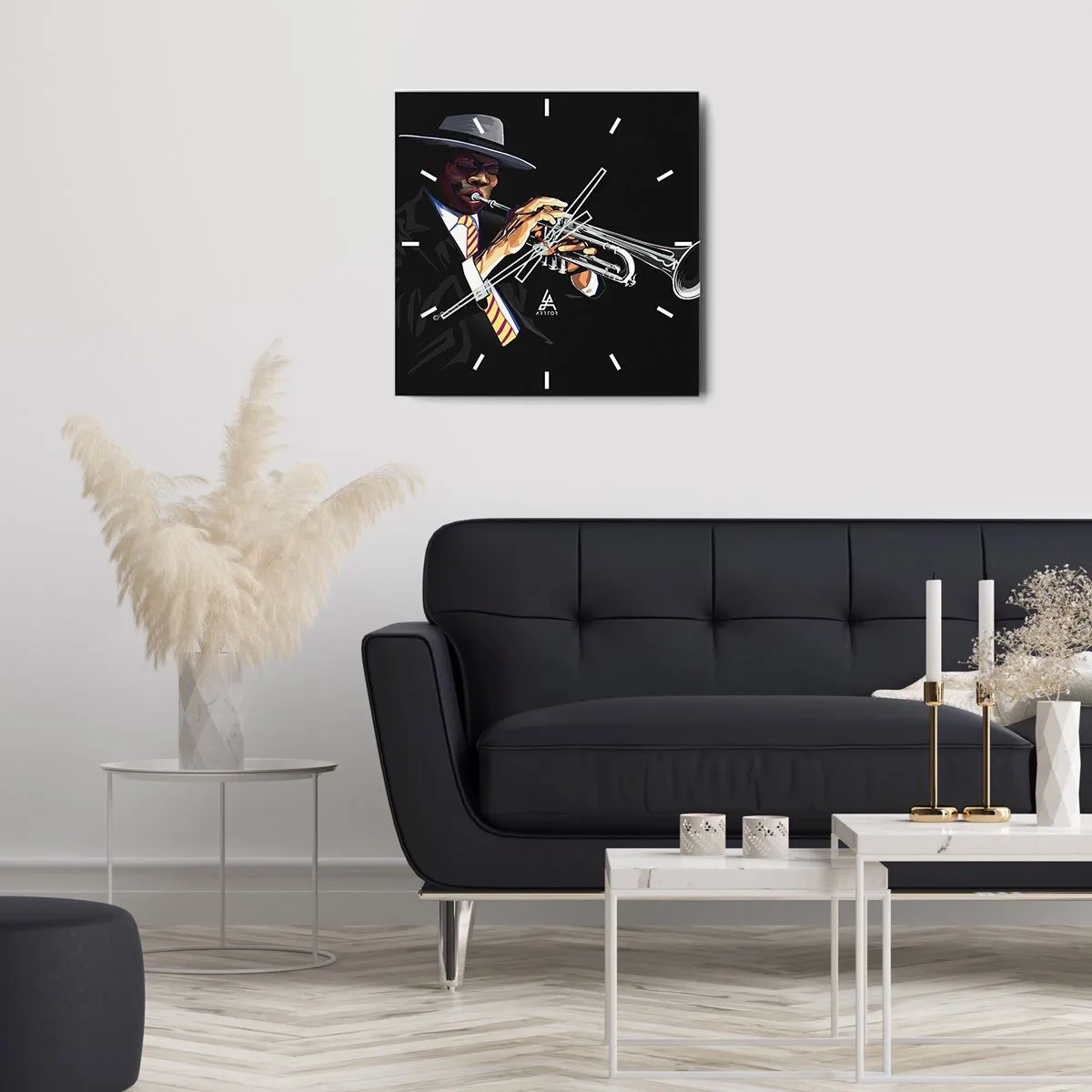 Wanduhr - Glasuhr - Charme der alten Schule - 30x30 cm