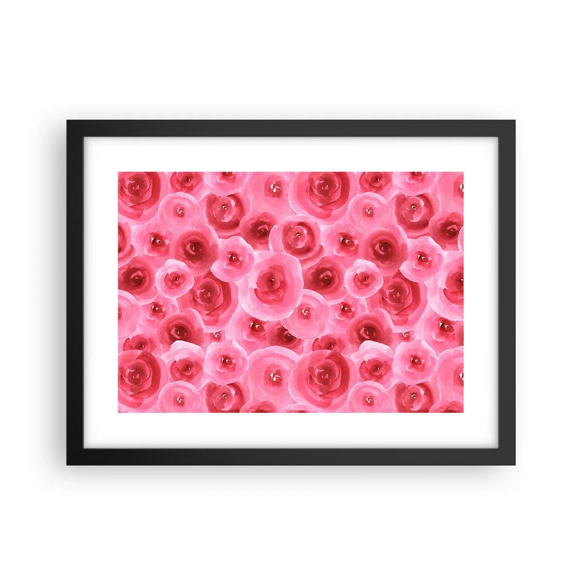 Poster in einem schwarzem Rahmen - Oben und unten Rosen - 40x30 cm