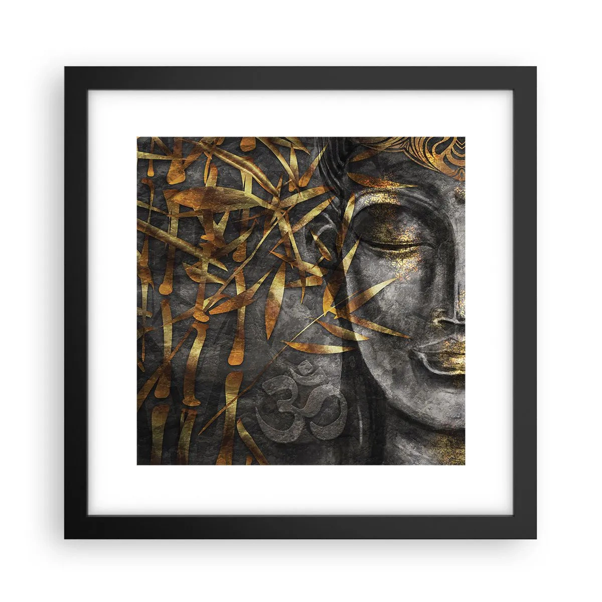 Poster in einem schwarzem Rahmen - Fühle den Frieden - 30x30 cm