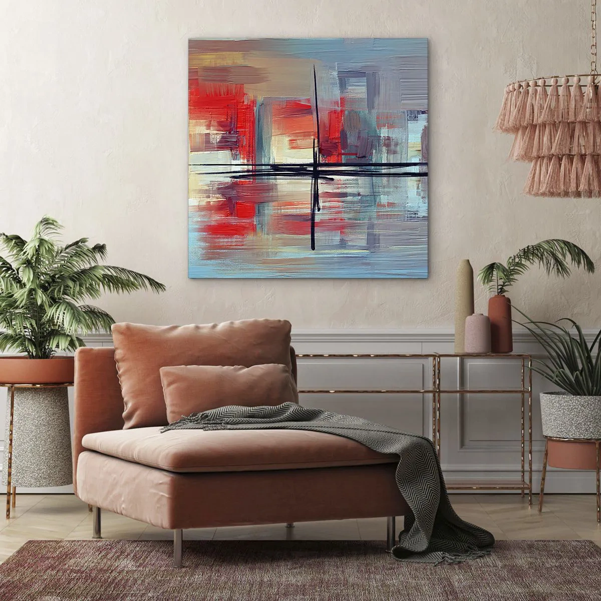 Bild auf Leinwand - Leinwandbild - Landschaft in einer unbekannten Dimension - 60x60 cm