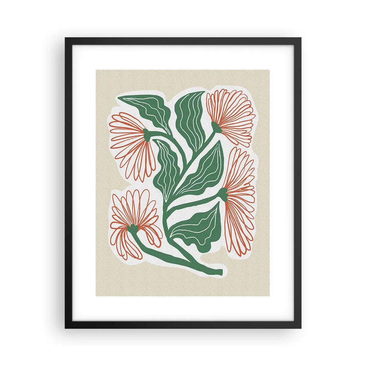 Poster in einem schwarzem Rahmen - Im Folkstil und modern - 40x50 cm