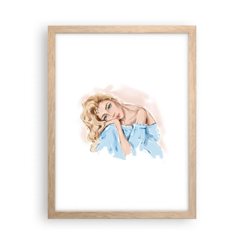 Poster in einem Rahmen aus heller Eiche - Verträumt im Blau - 30x40 cm