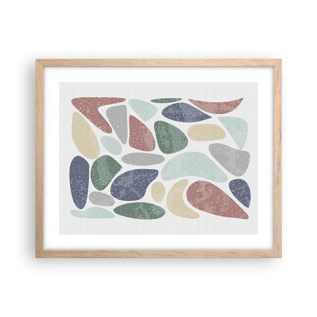 Poster in einem Rahmen aus heller Eiche - Mosaik aus pulverförmigen Farben - 50x40 cm