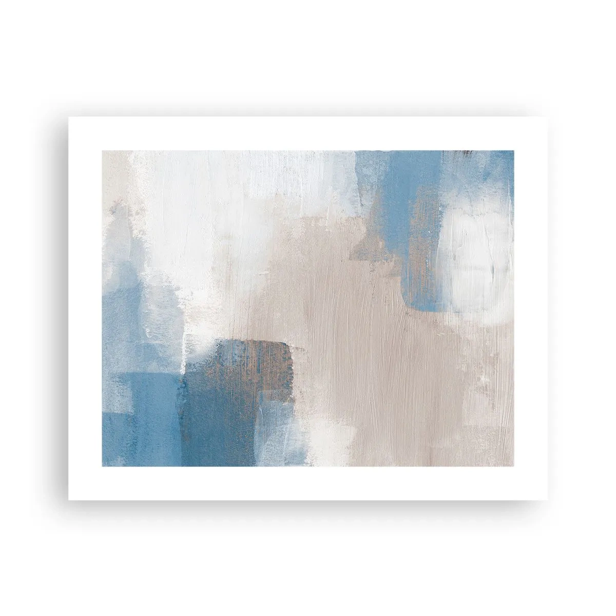 Poster - Rosa Abstraktion hinter einem blauen Vorhang - 50x40 cm