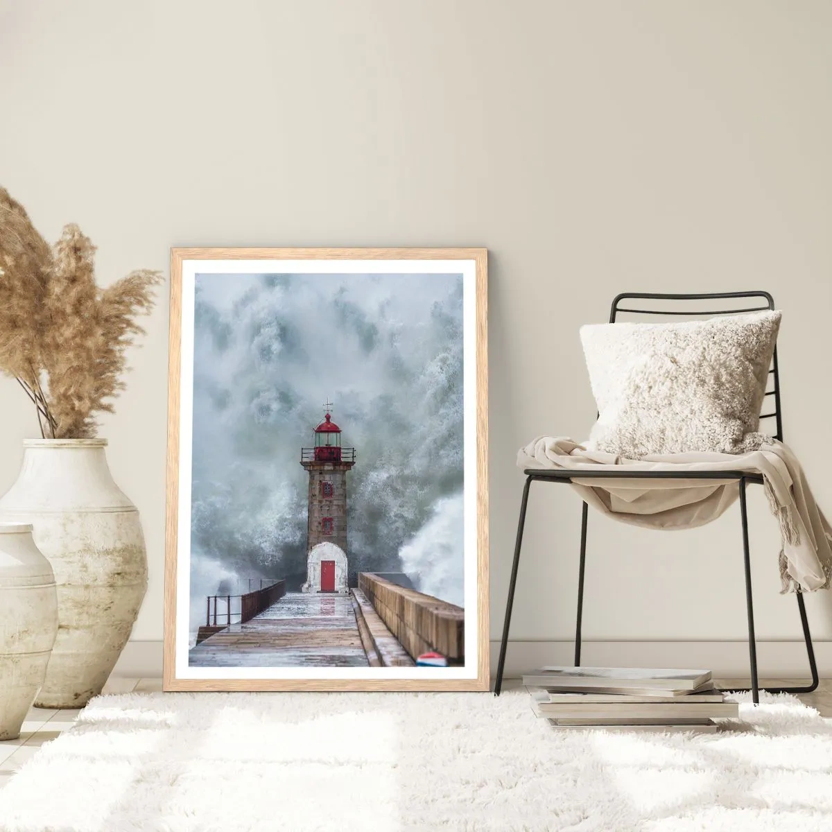 Poster in einem Rahmen aus heller Eiche - Das Rauschen des Wassers, der Lärm wird wehen - 50x70 cm