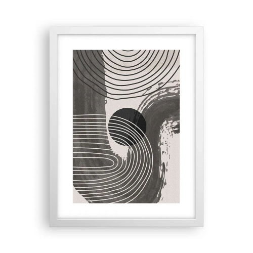 Poster in einem weißen Rahmen - Oval gewinnt - 30x40 cm