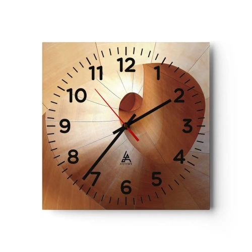 Wanduhr - Glasuhr - Architektonische Serpentine - 40x40 cm