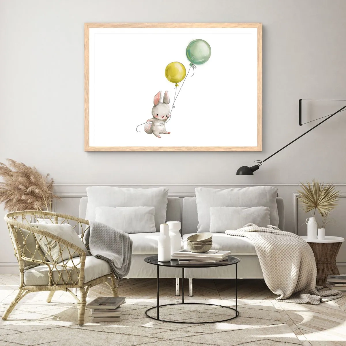 Poster in einem Rahmen aus heller Eiche - Ich werde auch fliegen! - 70x50 cm