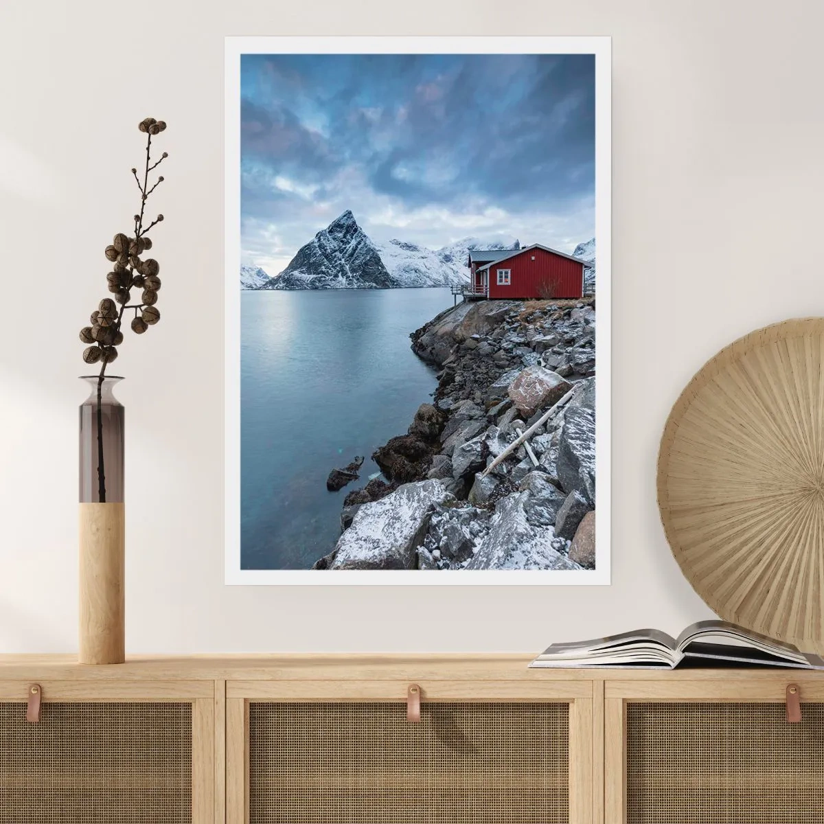 Poster - Alpenherbst - 50x70cm - Skandinavischer Rückzugsort - Moderne Wanddekoration für Wohnzimmer und Schlafzimmer ARTTOR