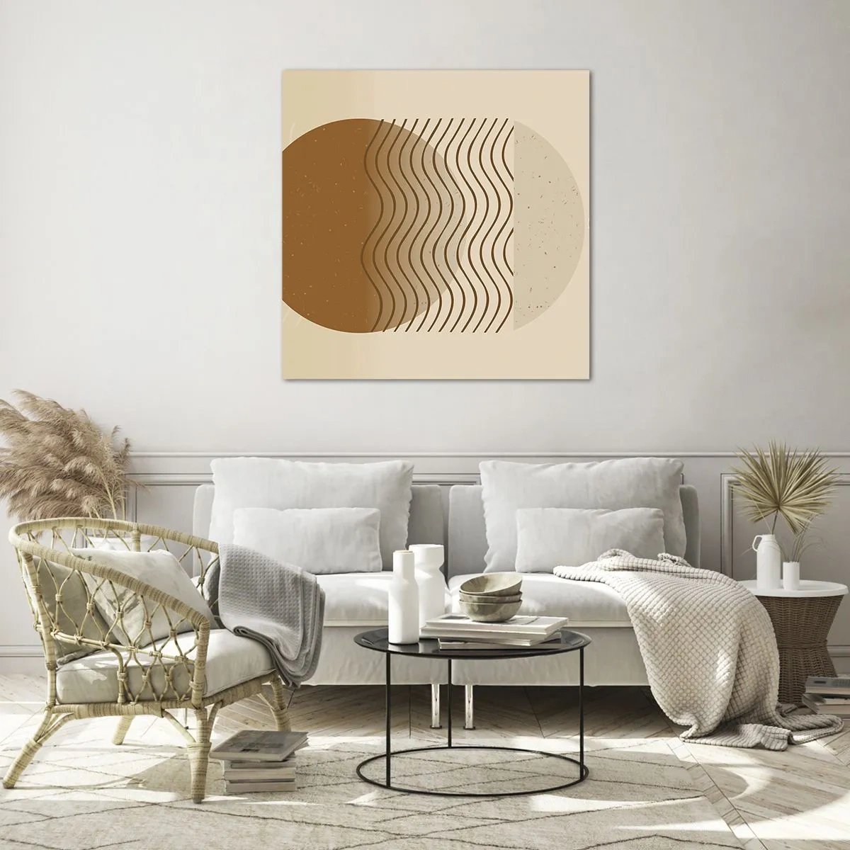 Glasbild - Bild auf glas - Zur Entstehung geometrischer Figuren - 60x60 cm