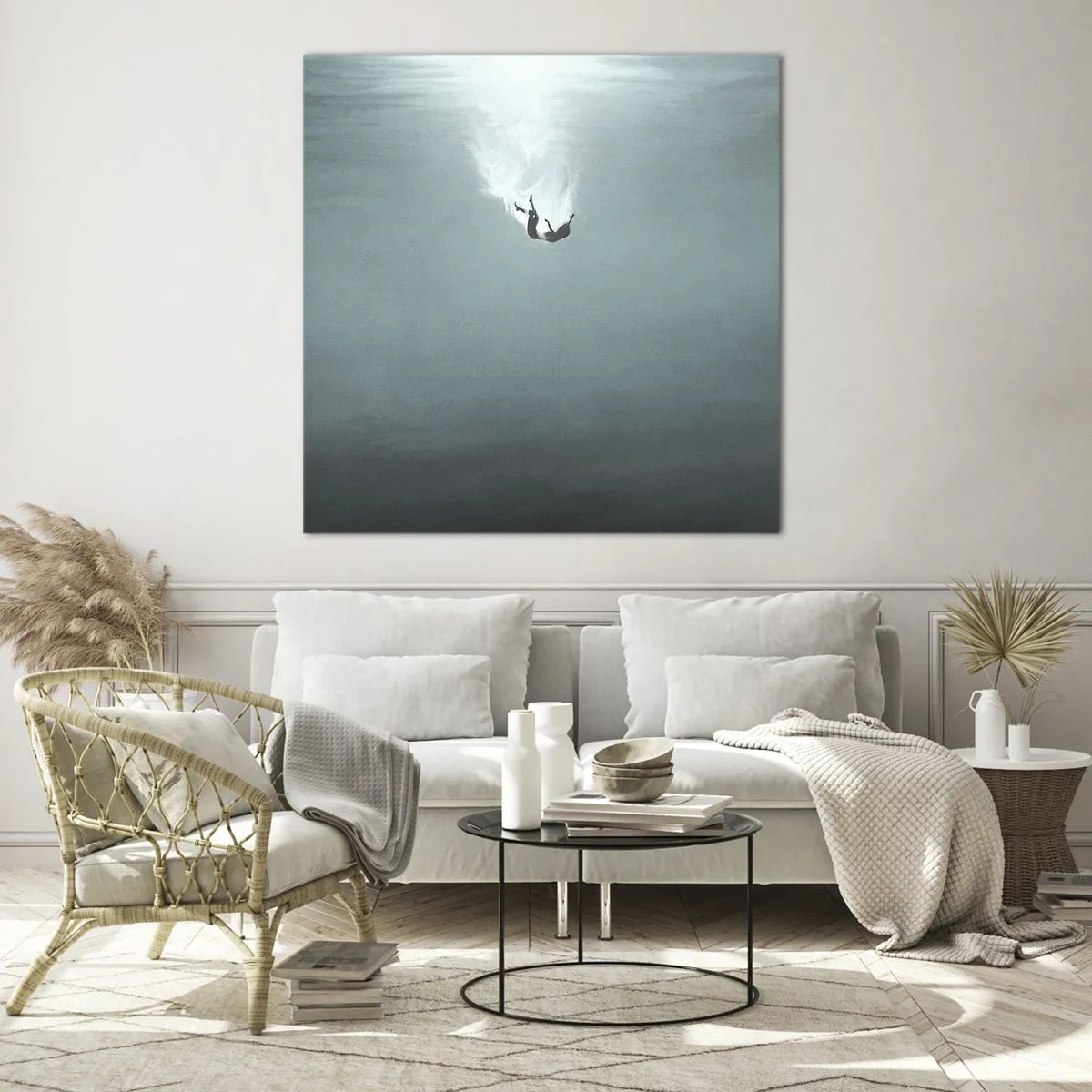 Glasbild - Bild auf glas - In den Armen des Ozeans - 50x50 cm