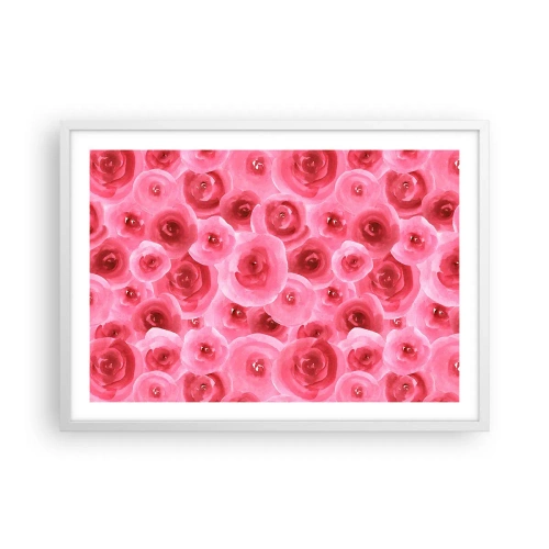 Poster in einem weißen Rahmen - Oben und unten Rosen - 70x50 cm