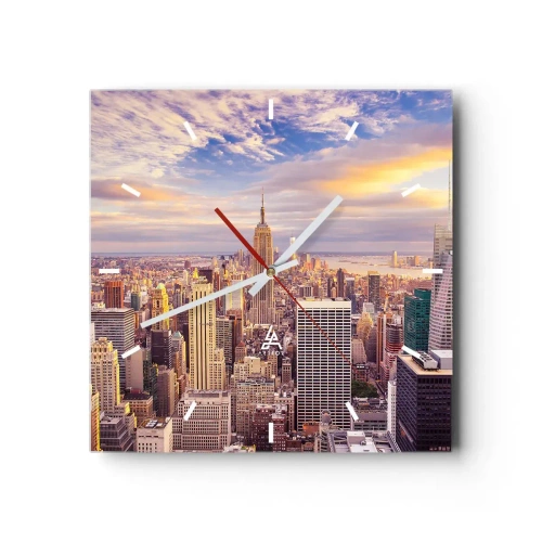 Wanduhr - Glasuhr - Nur nach den Wolken greifen - 40x40 cm