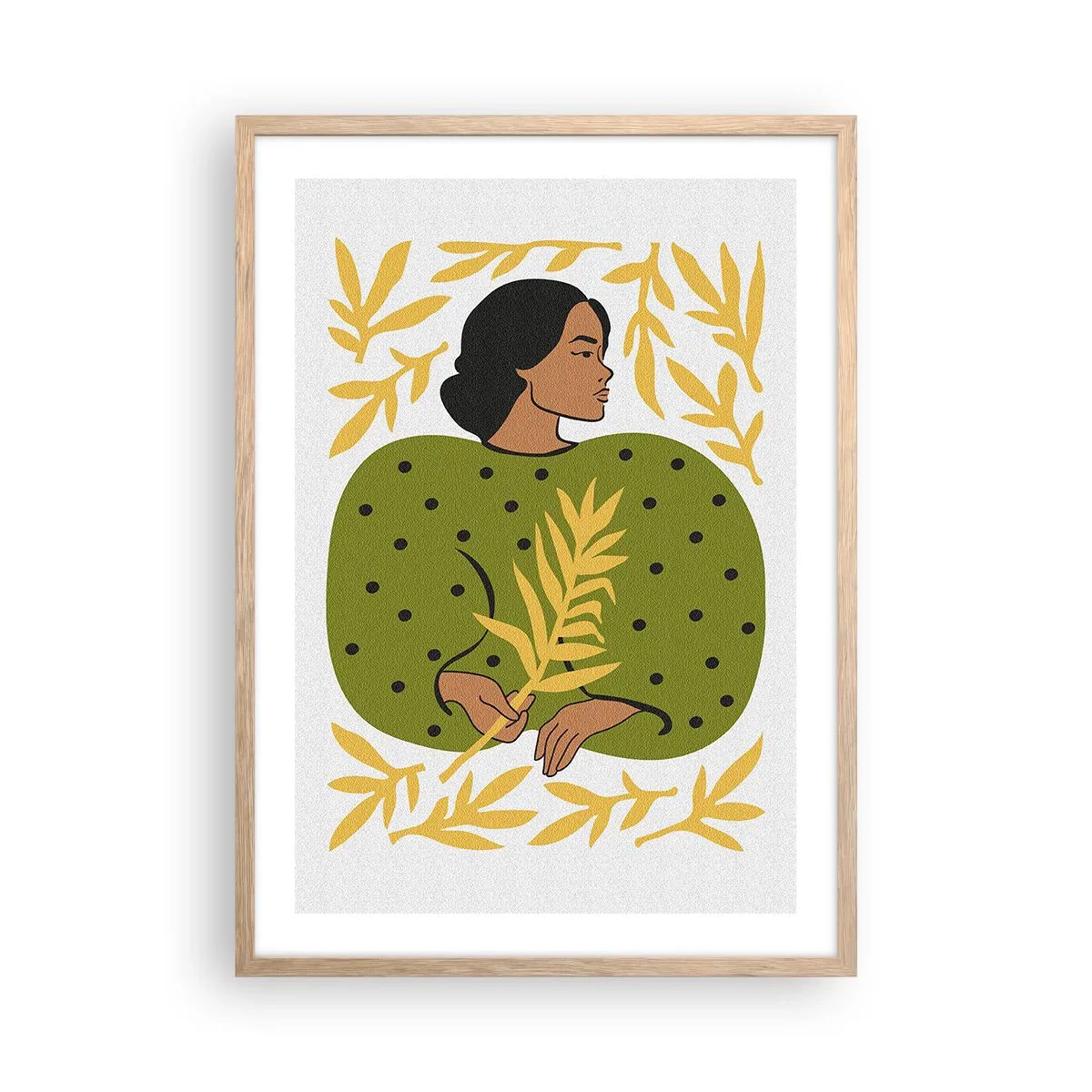 Poster in einem Rahmen aus heller Eiche - Hawaiianisches Mädchen - 50x70 cm