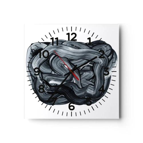 Wanduhr - Glasuhr - Es ist nicht so einfach - 40x40 cm
