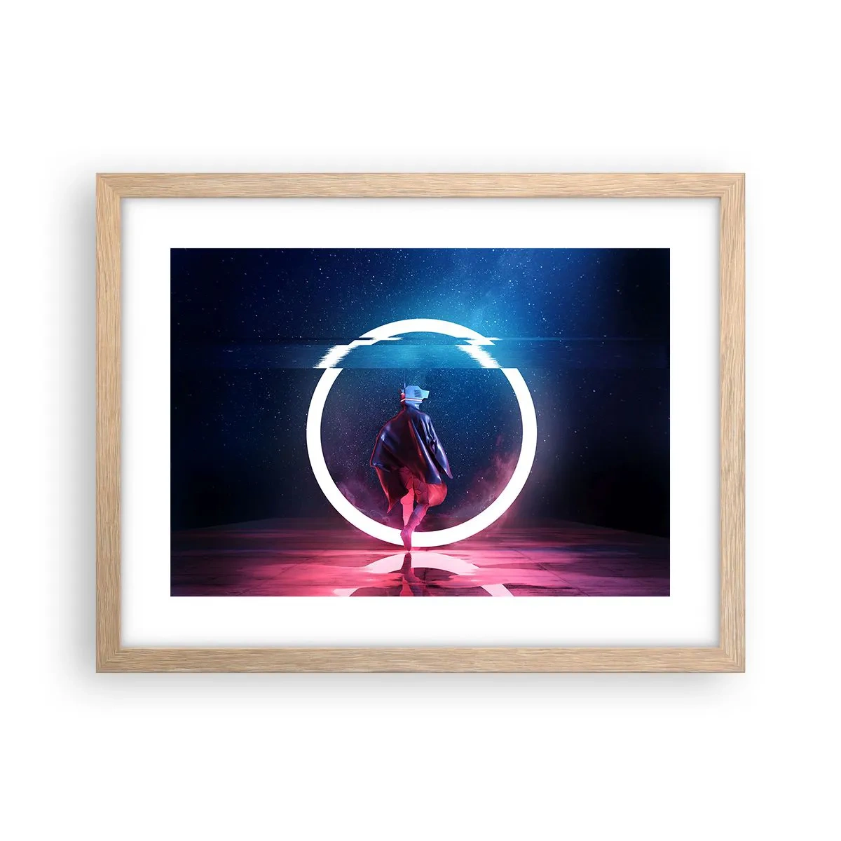 Poster in einem Rahmen aus heller Eiche - Zwischen den Welten - 40x30 cm