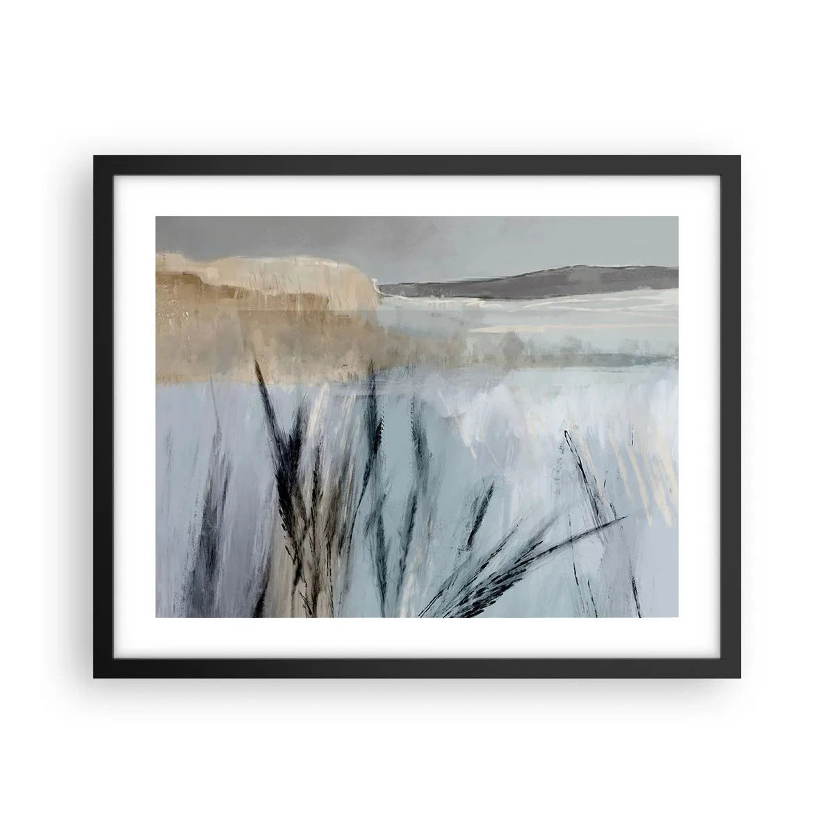 Poster in einem schwarzem Rahmen - Winterfelder - 50x40 cm