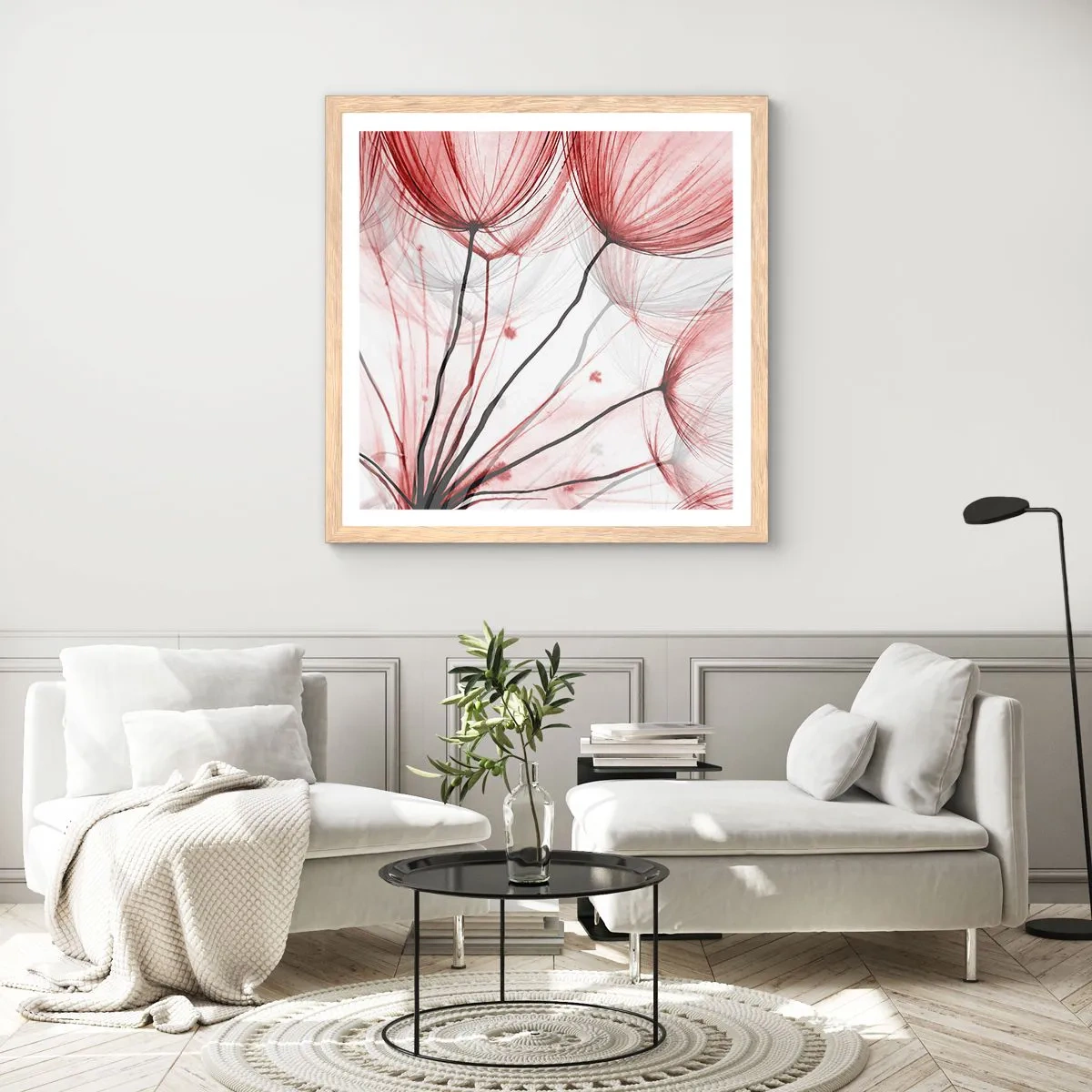 Poster in einem Rahmen aus heller Eiche - Vor der Abfahrt - 30x30 cm