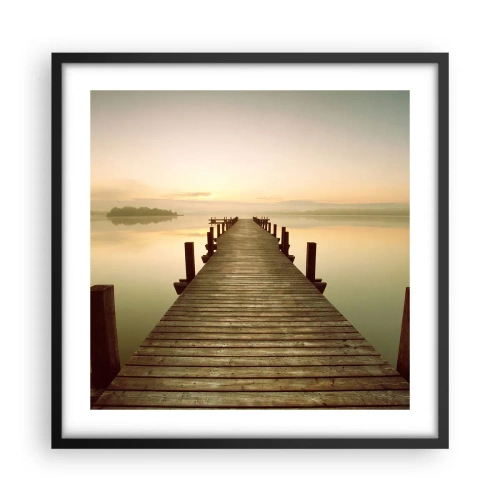 Poster in einem schwarzem Rahmen - Tagesanbruch, Morgendämmerung, Licht - 50x50 cm