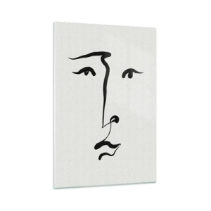 Glasbild - Bild auf glas - Porträt mit einer Zeile - 70x100 cm