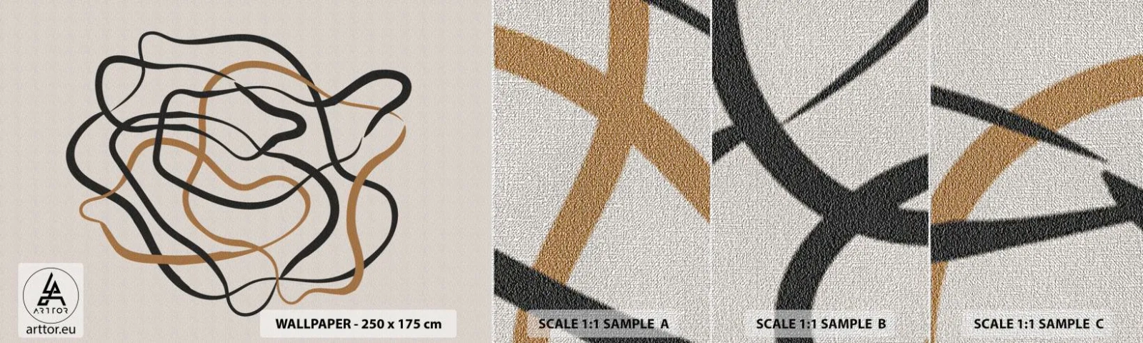 Fototapeten Muster Premium Canvas - Alles ging schief - Boho, Abstraktion, Linien - 100x30 cm