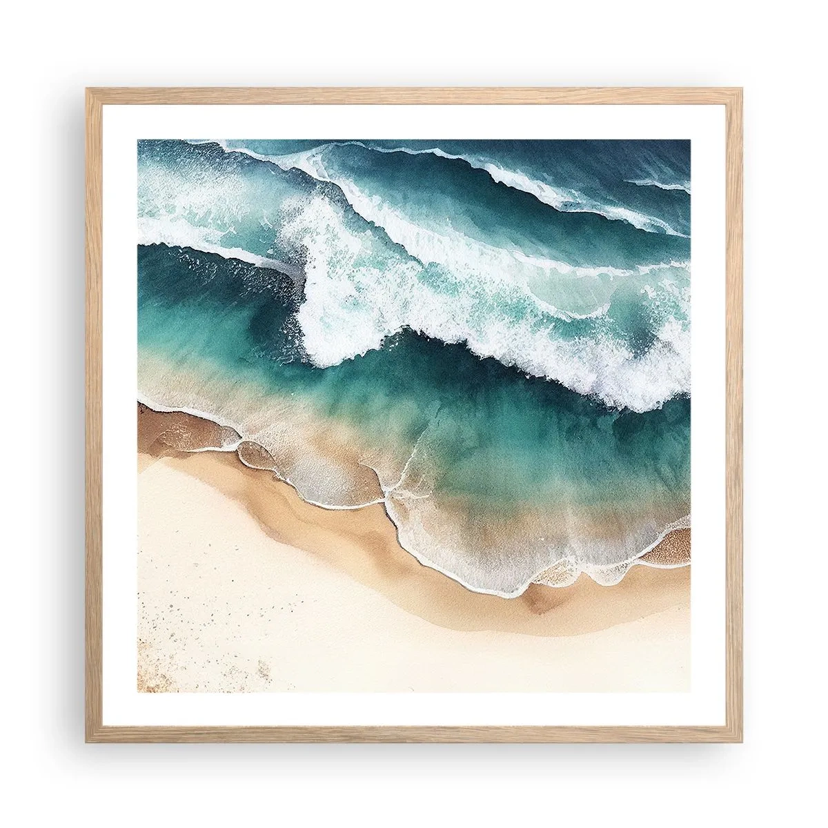 Poster in einem Rahmen aus heller Eiche - Das ewige Treffen - 60x60 cm