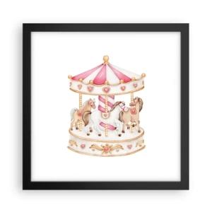 Poster in einem schwarzem Rahmen - Süße Welt der Kindheit - 30x30 cm