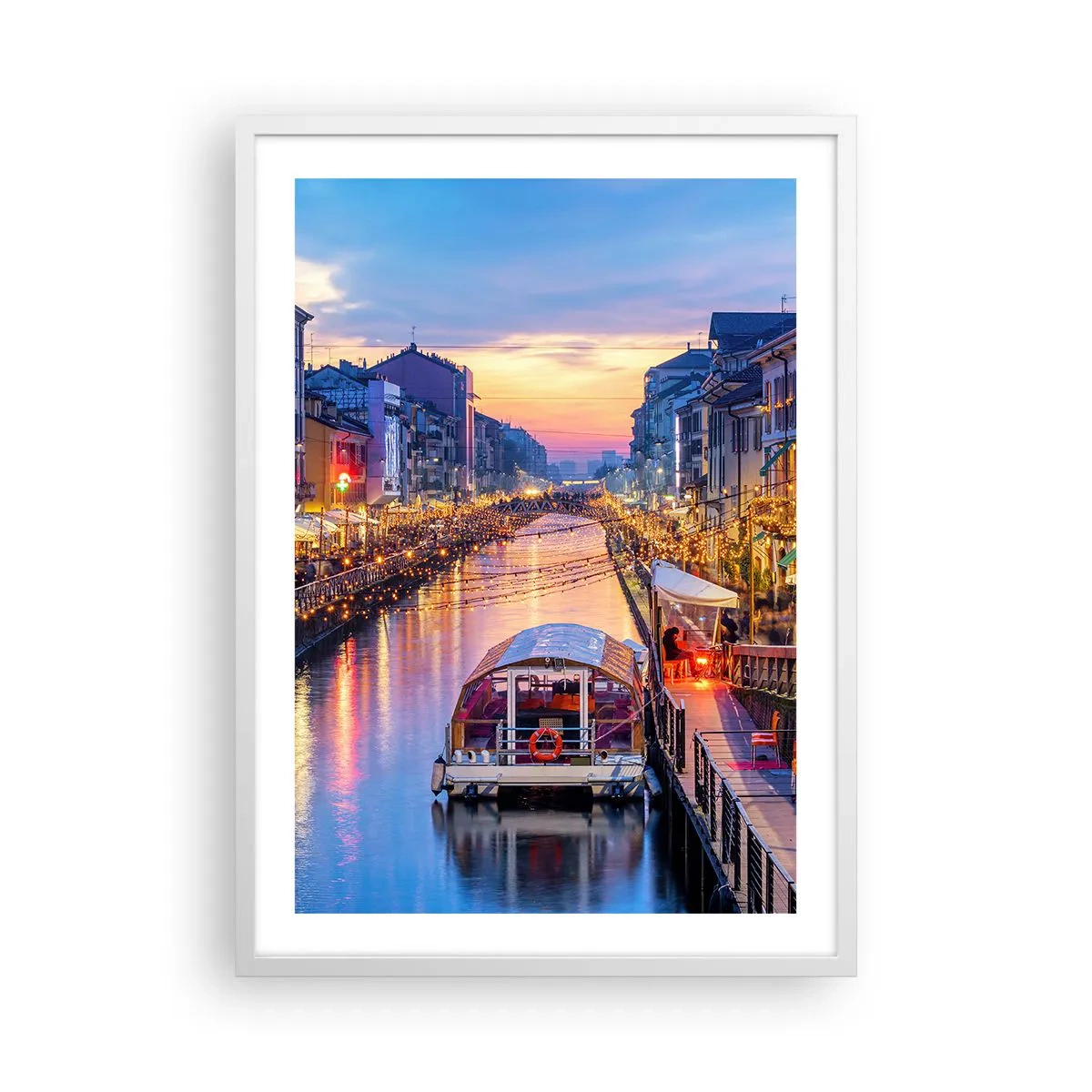 Poster in einem weißen Rahmen - Ein Abend voller Licht und Spaß - 50x70 cm