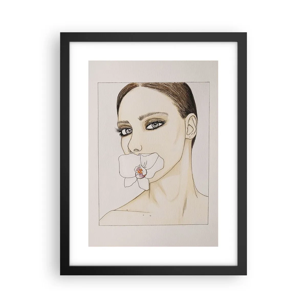 Poster in einem schwarzem Rahmen - Ein Symbol für Eleganz und Schönheit - 30x40 cm