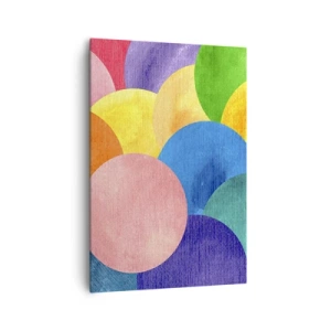 Bild auf Leinwand - Leinwandbild - Bunte Kreise im Aquarellstil - 70x100cm - Die ursprüngliche Fülle des Lebens - Moderne Wanddekoration für Wohnzimmer und Schlafzimmer ARTTOR